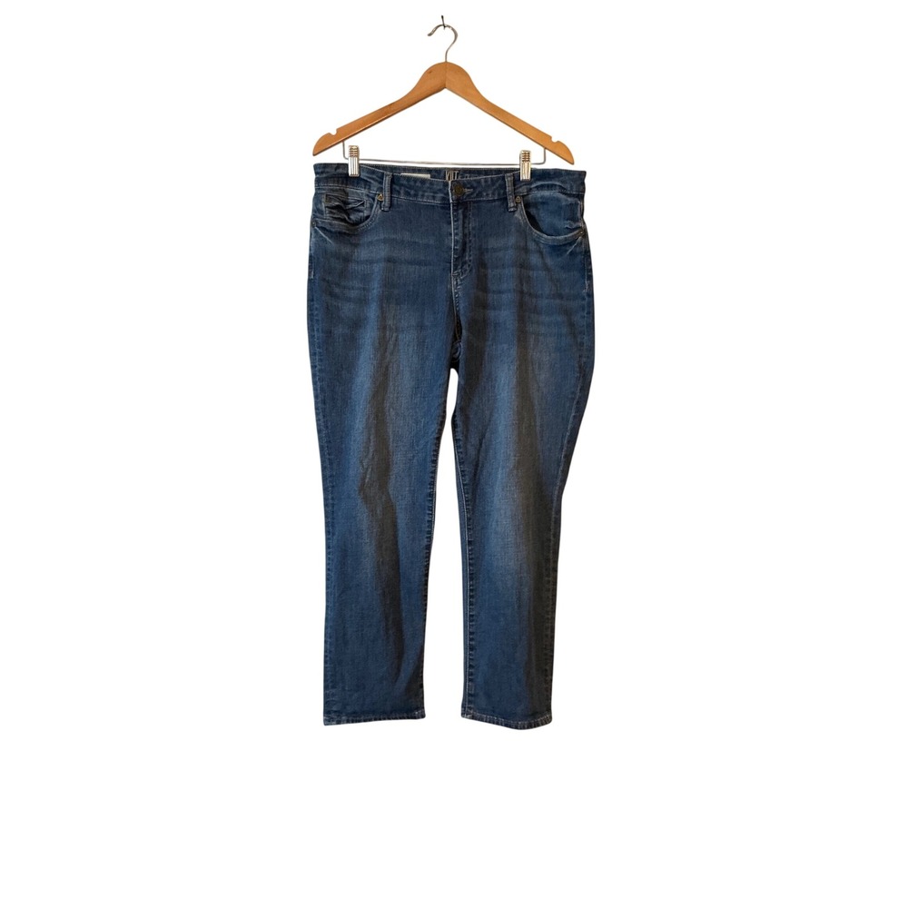 Kut from‎ the Kloth Katy Ankle Straight Leg Jeans Blue Medium Wash Womens 14